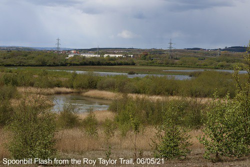 Spoonbill Flash and other lagoons from the Roy Taylor Trail, RSPB Fairburn Ings